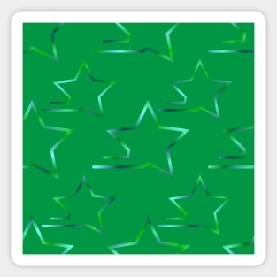 Fast Stars Teal Green on Green Repeat 5748 Sticker